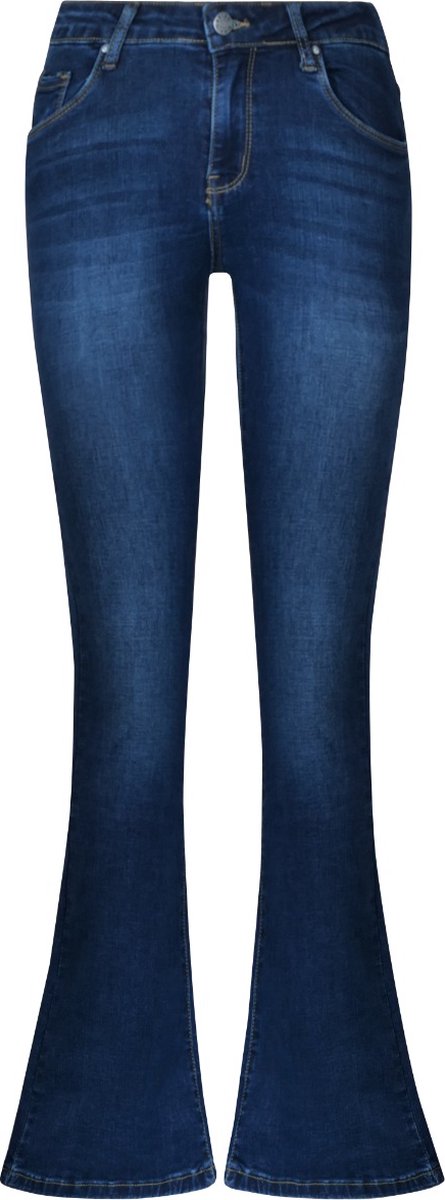 Nina Carter P079 Dames Jeansbroek Flared Bootcut Zip Used Look Uitlopende Jeans Schlagbroek, L