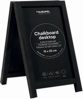 Europel - Mini Stoepbord - Tableau noir - Modèle de table - Zwart - Bois