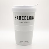 Joe&Jill Premium koffiemok - Koffiebeker To Go - 'Barcelona' - 330ml - Porselein
