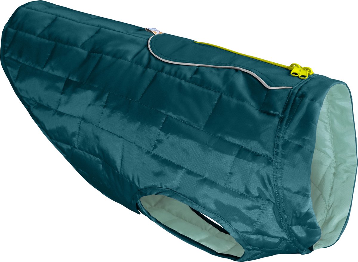Thermo Warme Jas voor Honden - Reversible, Waterafstotend & Wasbaar - Kurgo Loft Jacket - in 4 kleuren in maten XS tot XL - Kleur: Donker Blauw/Turquoise, Maat: Large
