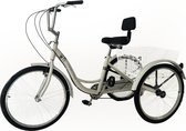Tricycle adulte - 7 vitesses - avec panier - blanc