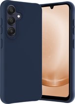 Hoesje Geschikt voor Samsung A25 Hoesje Siliconen Cover Case - Hoes Geschikt voor Samsung Galaxy A25 Hoes Back Case - Donkerblauw