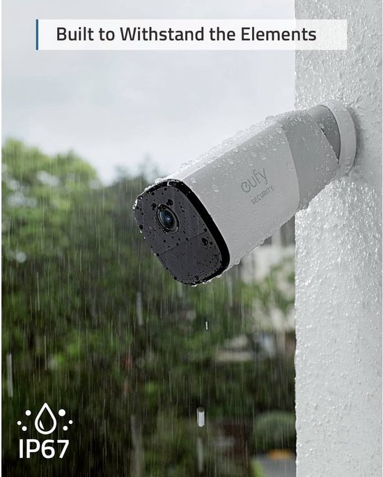 Eufy Cam 2 Pro 2K Draadloze Beveiligingsset - Inclusief Homebase en 2 Camera's - Wit - Eufy