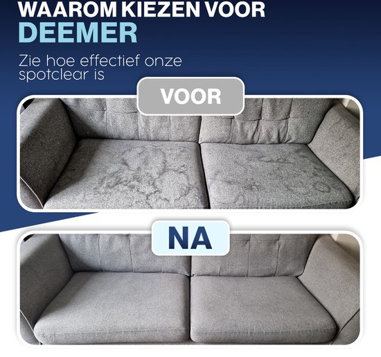 Deemer Tapijtreiniger Vlekkenreiniger Zetelreiniger Machine - Bank & Meubel Reiniger Stofzuiger - Tapijt Apparaat Meubelreiniger - Haarverwijderaar Stofzuiger Voor Dierenharen Reinigen - 750W Krachtige Zuigkracht - Inclusief Reinigingsmiddel