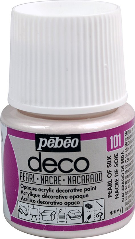 Verf zijde parelmoer - acryl parelmoer-dekkend - 45 ml - déco - Pébéo