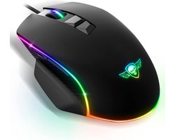 Spirit of Gamer Gaming Muis – Game Muis – RGB – Duimsteun – Flexibel Gebruik – 8000 DPI – Zwart – Bedraad