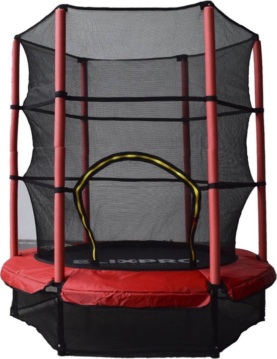 ElixPro Kinder Trampoline - Met veiligheidsnet - Trampoline 140 cm - Rood