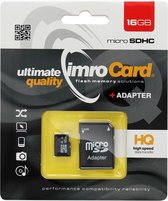 Imro - Micro SD Kaart 16 GB - Geheugenkaart Met Adapter