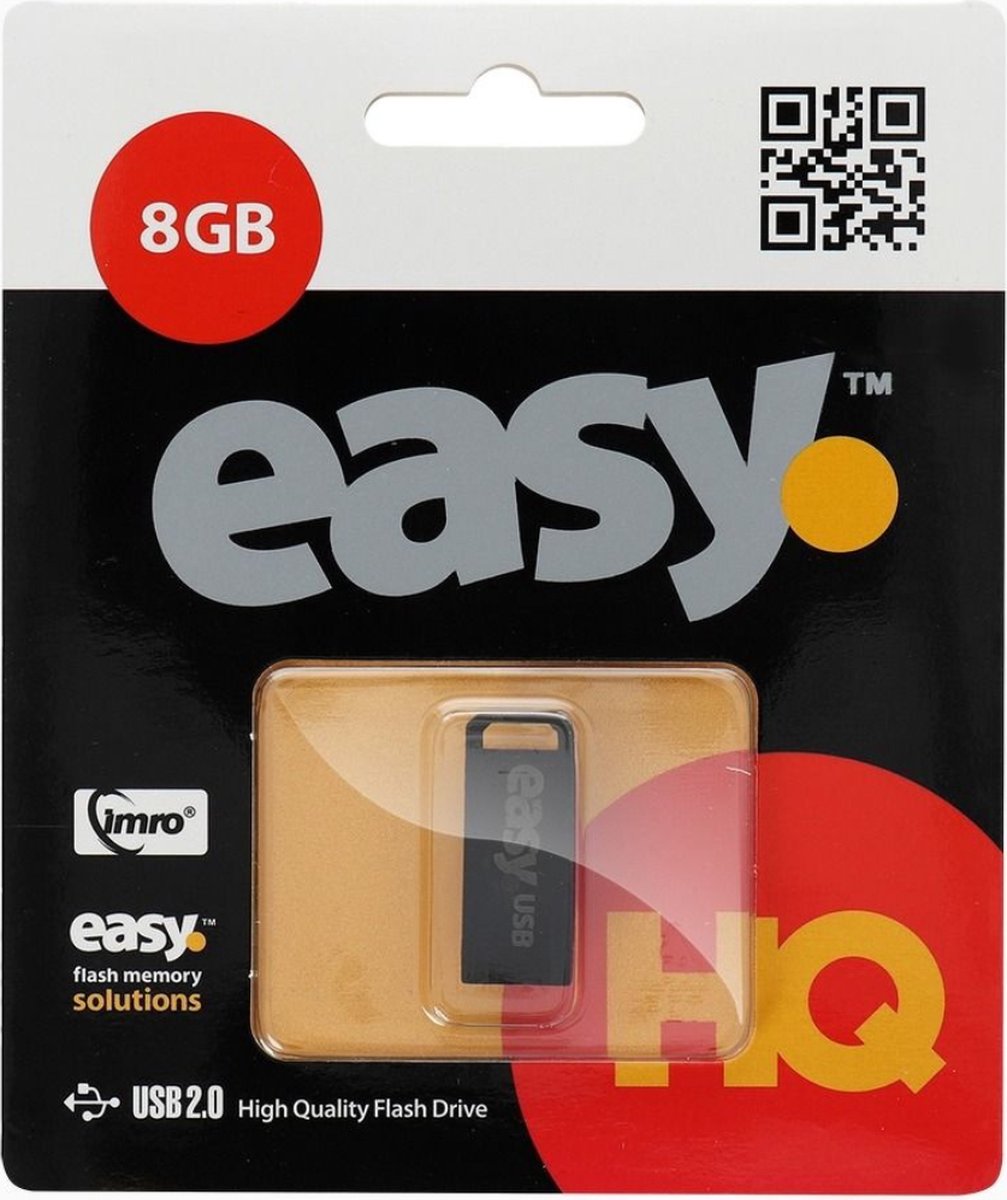 Imro - Easy USB Stick 2.0 - Flash Drive - 8 GB - Eco - Zwart