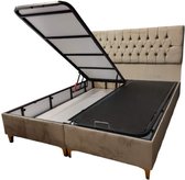 Boxspring bed Dream Chester - 120x200 cm - met opbergruimte- zonder matras - beige