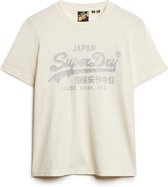 Superdry METALLIC VL RELAXED T SHIRT Dames - Wit - Maat L