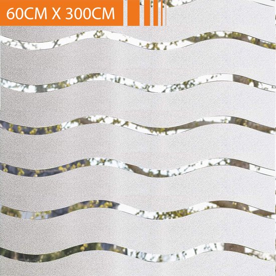 Simple Fix Raamfolie - Zonwerend en Isolerend - Decoratiefolie - Plakfolie - Anti Inkijk - Statisch - Golven - 60cm x 300cm