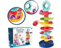 Playos® - Tour à billes - avec 2 Balles - Tout-petit - Coloré - 7 couches - Tour en spirale - Piste à billes - Piste à billes - Éducatif