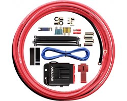 Eton PCC10 – Audiokabel - 10mm2 OFC kabelset - voedingskabelset - 100% koperen kabel voor het aansluiten van een autoversterker