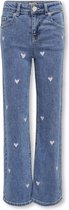 ONLY KOGJUICY WIDE LEG HEART EMB DNM JEANS Meisjes Jeans - Light Medium Blue Denim - Maat 158