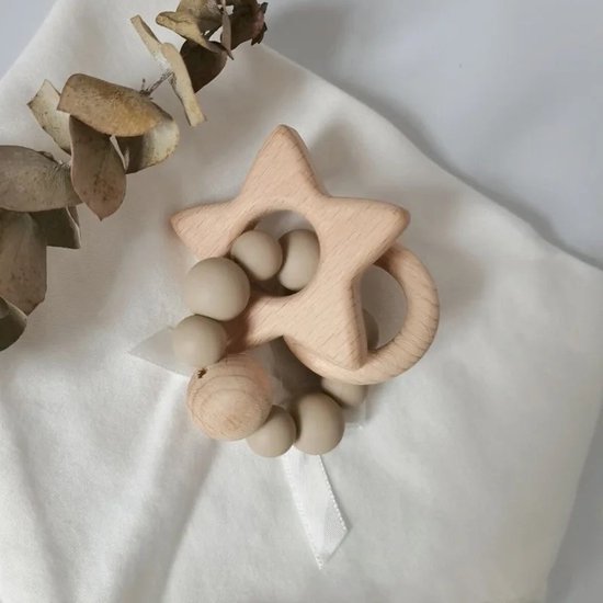 Product: The Baby Supply Bijtring Nude - Tandjes Verlichten en Fijne Motoriek Stimuleren - Hout en Siliconen - Baby Teether voor Tandpijn Relief en Ontwikkeling, van het merk The Baby Supply