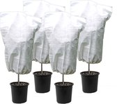 4x couvertures antigel pour plantes avec cordon de serrage blanc 1,5 mètre x 110 cm 50 g/ m2 - Housses de Housses de protection pour plantes