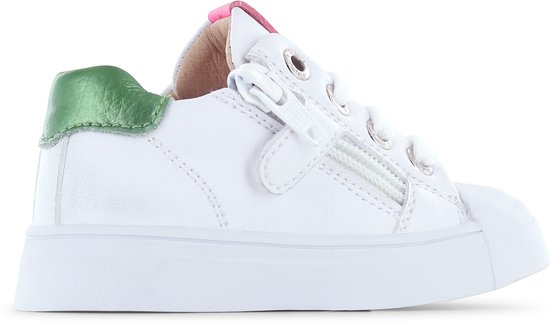 Veterschoenen | Meisjes | White Fuchsia Green | Leer | Shoesme | Maat 27 - Shoesme