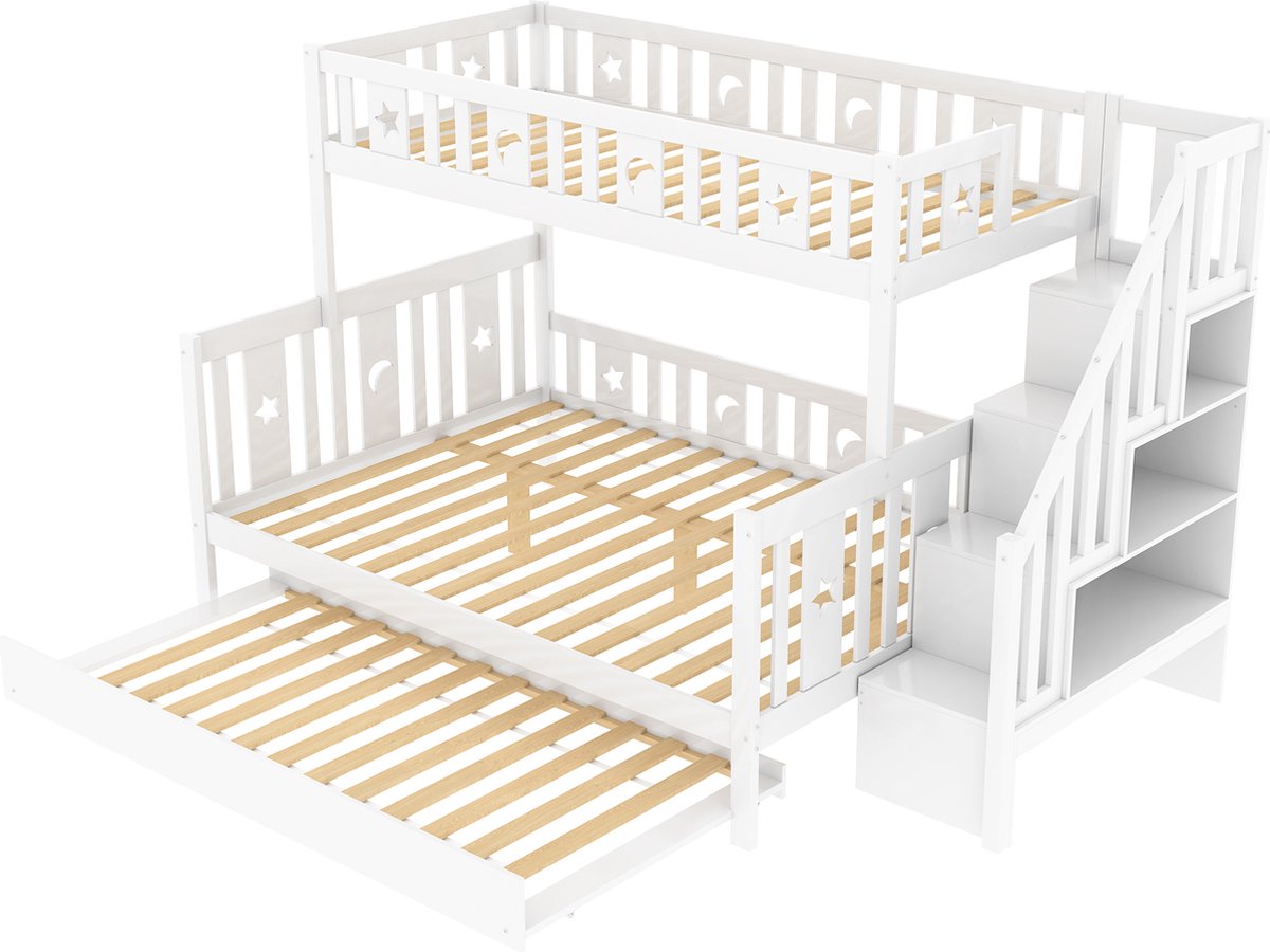 Lit Superposé Enfant En Métal 90x200 Cm - Forme Maison, Avec échelle Et Porte, Sans Matelas