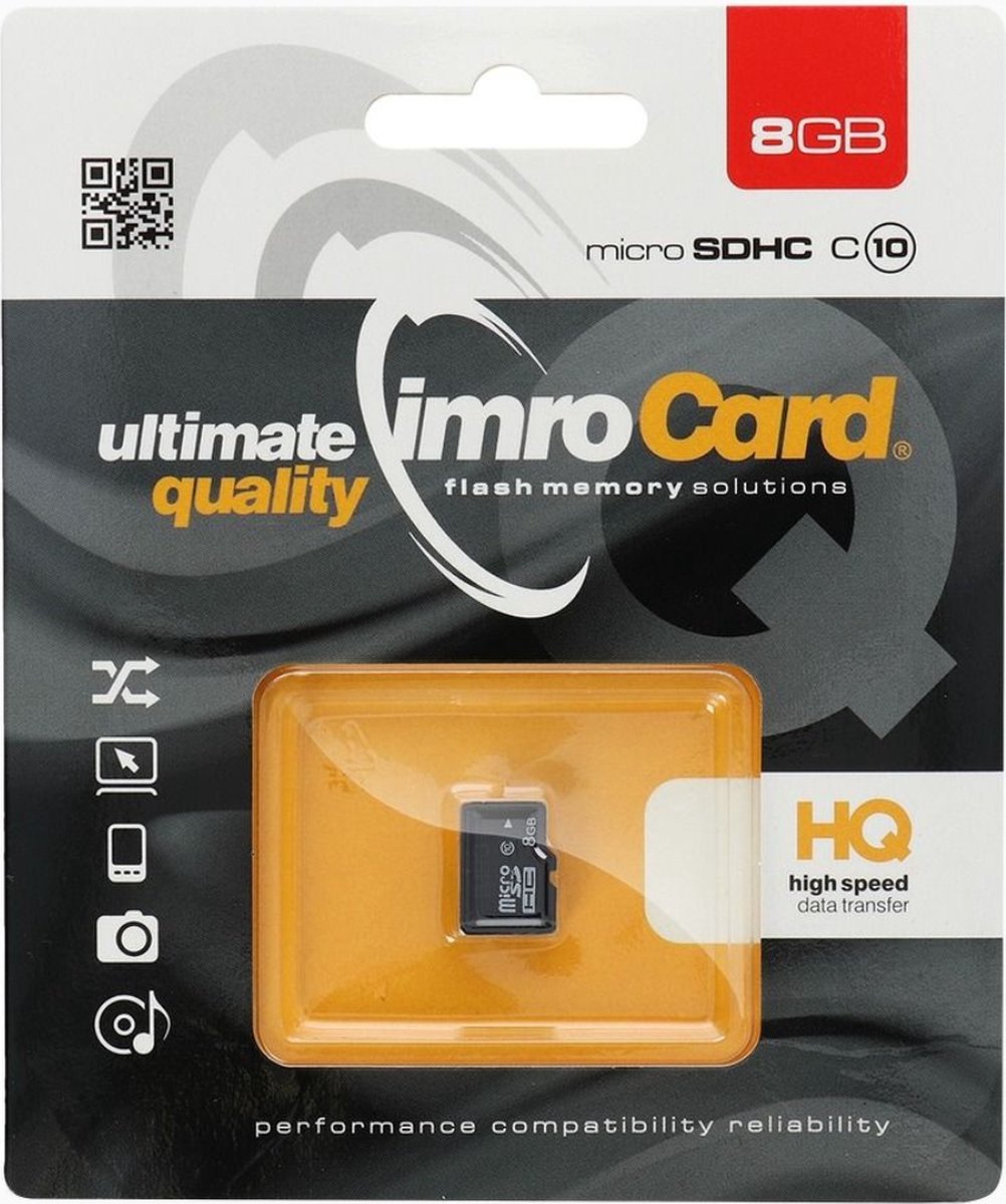 Imro - Micro SD Kaart 8 GB - Geheugenkaart - Class 10 UHS