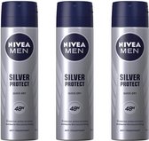 NIVEA Men Silver Protect Antibacteriële deodorant 150 ml - Voordeelverpakking 3 stuks