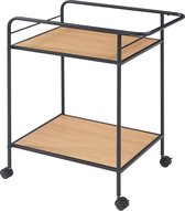Bol.com Keukentrolley Hole 72x62x45 cm zwart en eikenkleurig aanbieding
