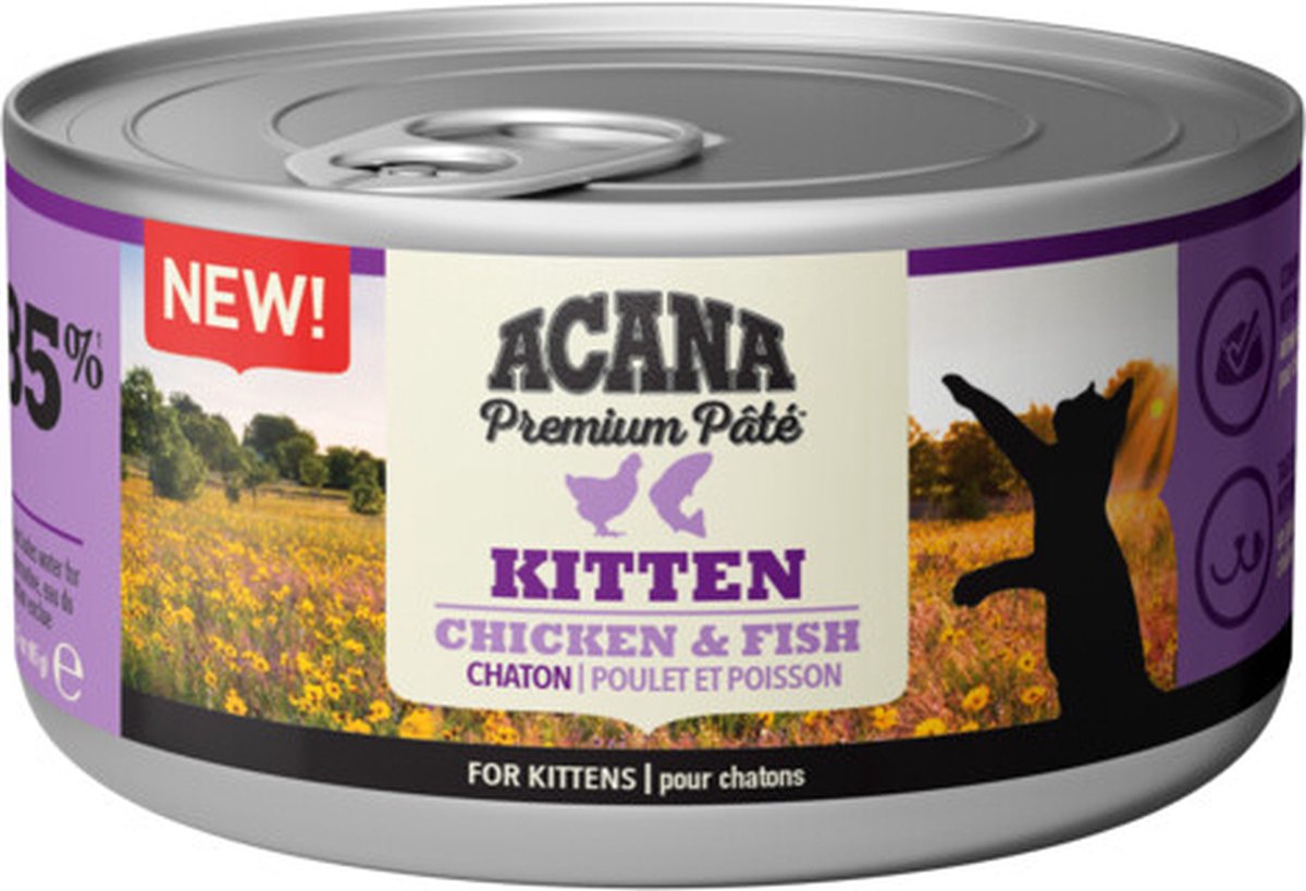 Acana Kitten Premium Paté kip met vis natvoer kat (85 g) 1 tray (24 x 85 g)