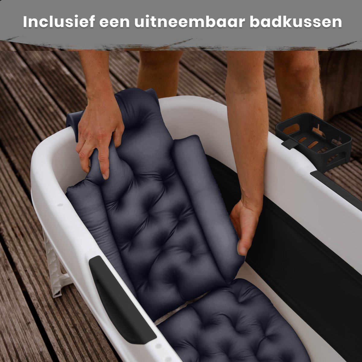 HelloBath® Opvouwbaar bad - Zitbad - Inklapbaar - Bath Bucket - Goliath XL  Zwart - 155