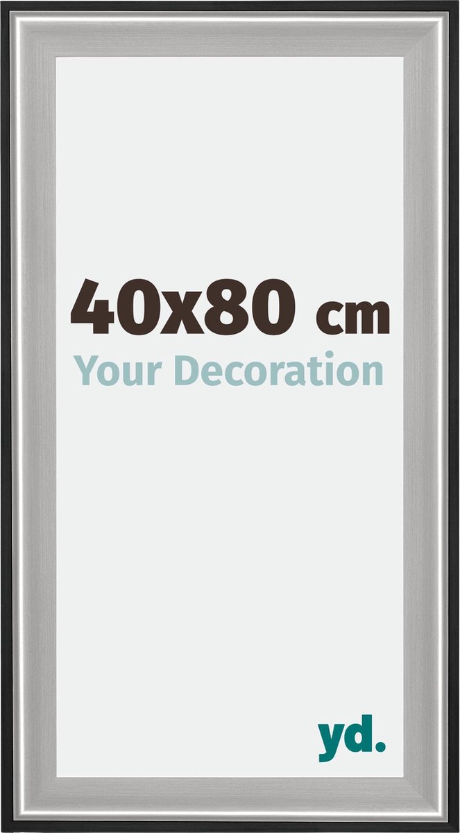 yd. Your Decoration - Fotolijst 40x80 cm - Hout - Zwart Zilver Gepolijst - Birmingham
