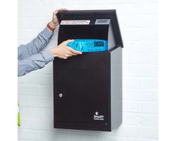 Smart Parcel Box™ Pakketbrievenbus – Pakketbox / Pakketkluis – Gegalvaniseerd Staal – Weerbestendig – Wandmontage – Zwart
