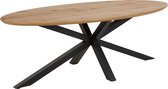 Eettafel 220 cm Kesia Ovaal Eik - Zwart