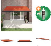 vidaXL Luifel uittrekbaar 4 5x3 m stof en aluminium oranje en bruin Vensterzonwering Inclusief Reiniger