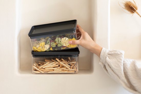Brabantia Tasty+ Conteneur de conservation - Empilable - 1,5 l - Gris foncé