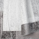 Tapijt geweven tapijt voor woonkamer, brug lichtgrijs modern geometrisch design Öko-Tex 100 afmeting 60 x 110 cm grijs