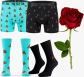 Ton Sur Ton - Valentijns Pack - Sokken & Boxershort - Valentijn Cadeautje Voor Hem - Valentijnsdag Voor Mannen - Cadeau Voor Man - L/41-46