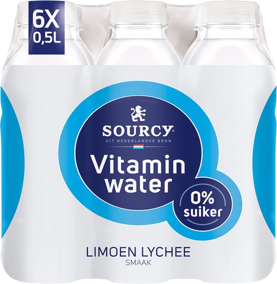 Foto: Sourcy 6x50cl vitamin water limoen lychee koolzuurvrij frisdrank met vruchten suikervrij