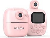 Belenthi Kindercamera met foto printer - Fototoestel voor kinderen - Incl. papier rollen - Pocket printer - Mini printer - Roze