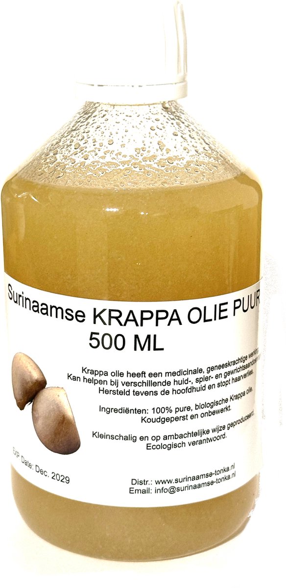 Krappa Olie Suriname – 500 ml Voordeelverpakking – Vloeibaar – Koudgeperst & Onbewerkt