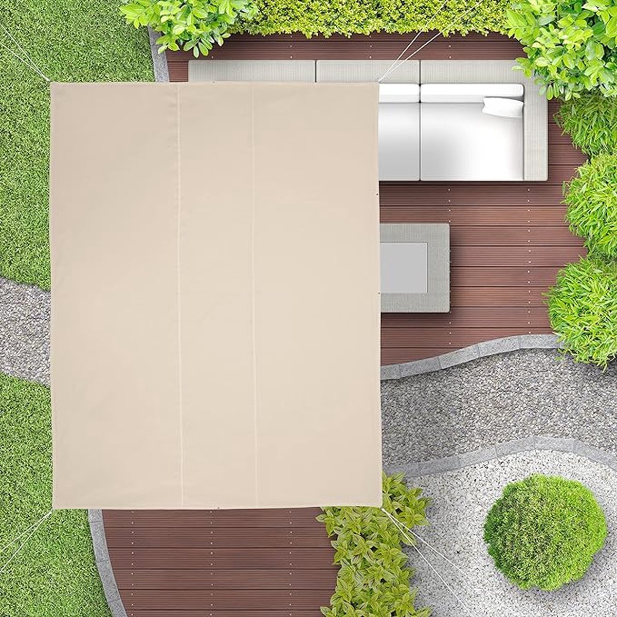 schaduwdoek - waterafstotend, uv-bestendig / terras, balkon /zonnedoek 3,5 x 4,5 m