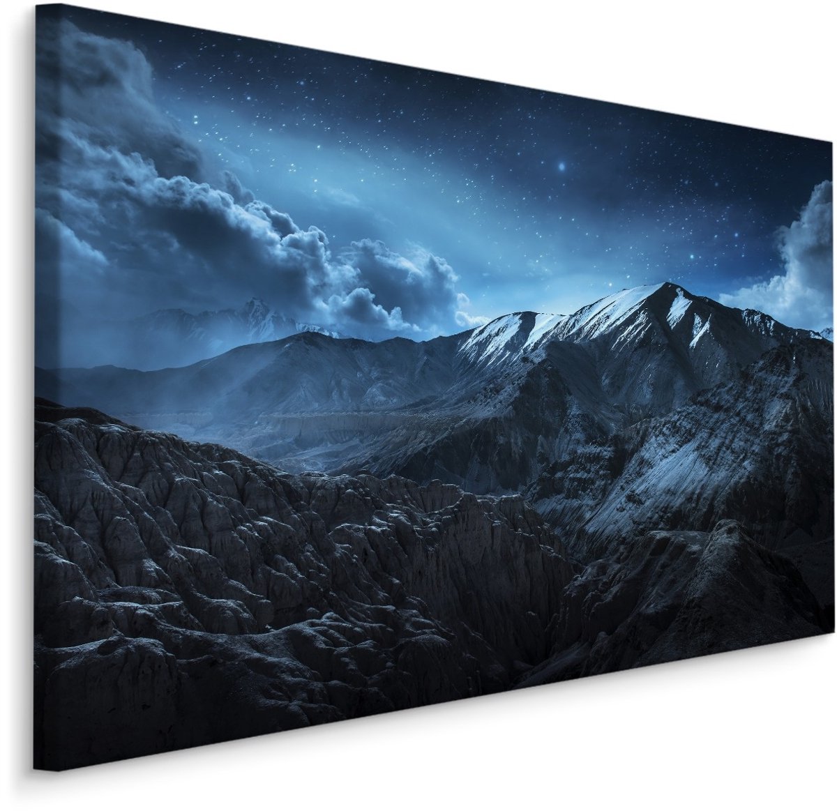 karo-art Schilderij - Berglandschap in Slecht Weer, premium Print Multikleur