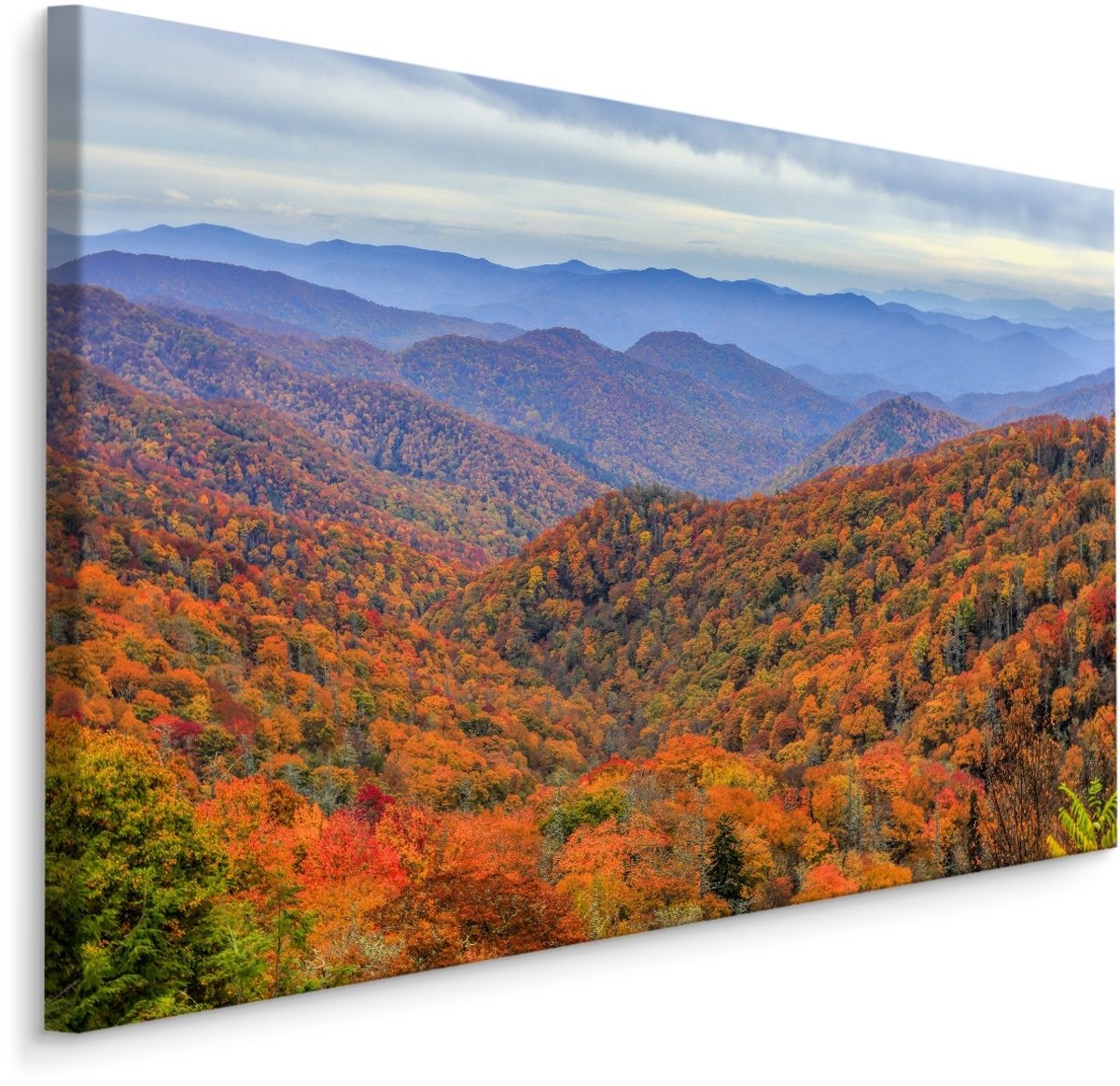 karo-art Schilderij - Prachtig berglandschap in Herfst Kleuren, Premium Print Multikleur