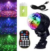 Lampe Disco LED rechargeable avec changement de couleur et Modus contrôlé par la musique - Télécommande sans fil - Convient pour les fêtes, les chambres d'enfants et la création d'ambiance