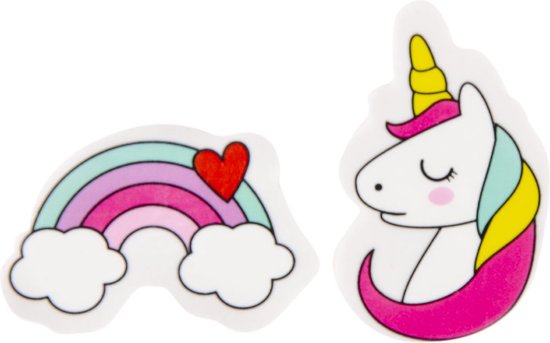 Furuising 16 Stuks Regenboog Gum,Zachte Potlood Gum,2B Potloodgum Plastic met Opbergdoosje voor Studenten Leraren Tekenen Schetsen Schrijven