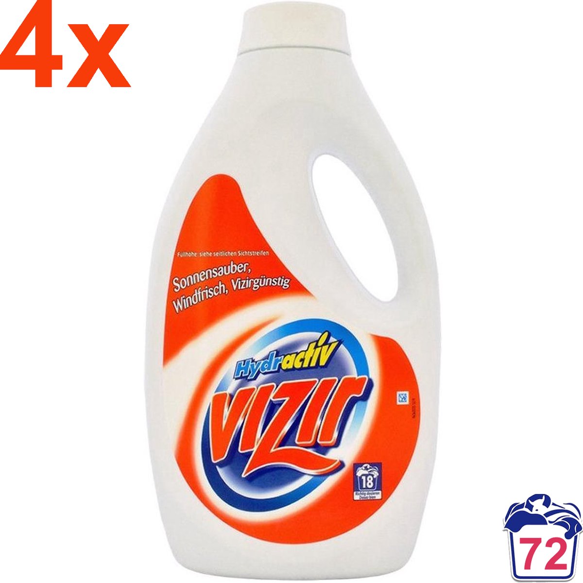 Vizir - Hydractive - Wasmiddel - Wasgel - 4,68L - 72 Wasbeurten - Voordeelverpakking