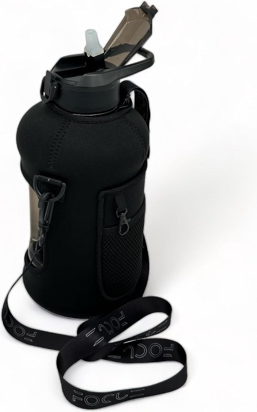 Gourde 2L beige avec pochettes de rangement et couvercle en paille - Gourde de sport sans BPA avec poches - Étanche - Gourde réutilisable avec sangle, poignée pour l'hydratation quotidienne Gourde 2L beige avec pochettes de rangement et couvercle en paille - Gourde de sport sans BPA avec poches - Étanche - Gourde réutilisable avec sangle, poignée pour l'hydratation quotidienne