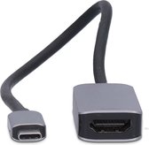 Nedis USB-C Adapter - USB 3.2 Gen 1 - USB-C Male - HDMI Output - 8K@60Hz - 0.20 m - Rond - Vernikkeld - PVC - Zwart - Doos