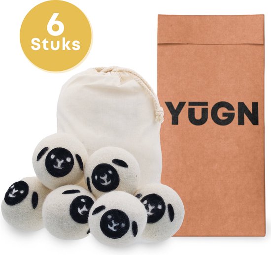 Foto: Yugn black 6 stuks drogerballen wol wasbol droogballen wasballen droger ballen wasbollen voor wasdroger drogerballen voor wasdrogers dryer balls cadeautip