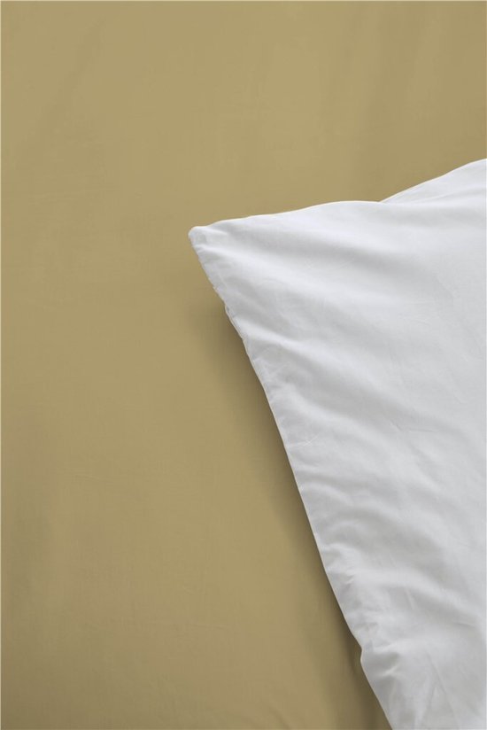 Byrklund Dekbedovertrek Side Way - 240x220 - 100% Katoen - Okergeel / Wit van Merkloos — afbeelding 2