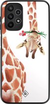 Casimoda® hoesje - Geschikt voor Samsung Galaxy A23 - Giraffe - Zwart TPU Backcover - Giraffe - Bruin/beige