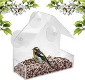 Vogelhuisje voor aan / op het raam - Transparant / Doorzichtig - Vogelhuis met Zuignappen - Vogel huisje - Bird Feeder Transparant Window - Vogel Verzorging - Vogelhuisje Raam Bevestiging - Voederplek - Vogelvoeding - Inclusief Zuignappen
